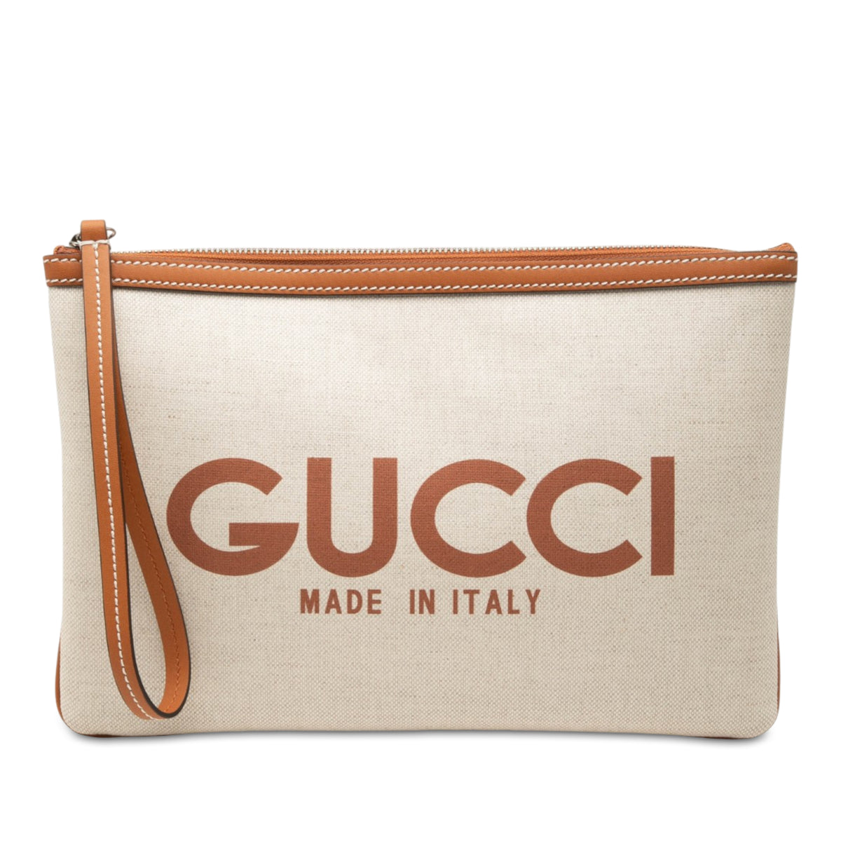 Canvas Logo Clutch Beige - Lab Luxury Resale