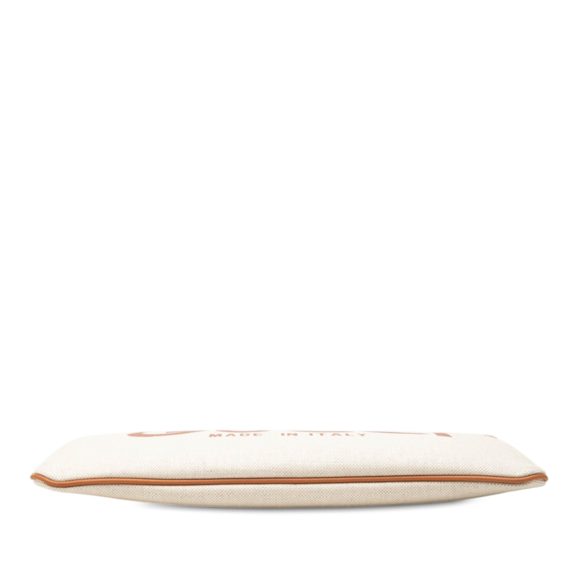 Canvas Logo Clutch Beige - Lab Luxury Resale