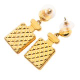 Gold Plated Faux Pearl and Strass CC Perfume Bottle Drop Earrings Gold - Lab Luxury Resale