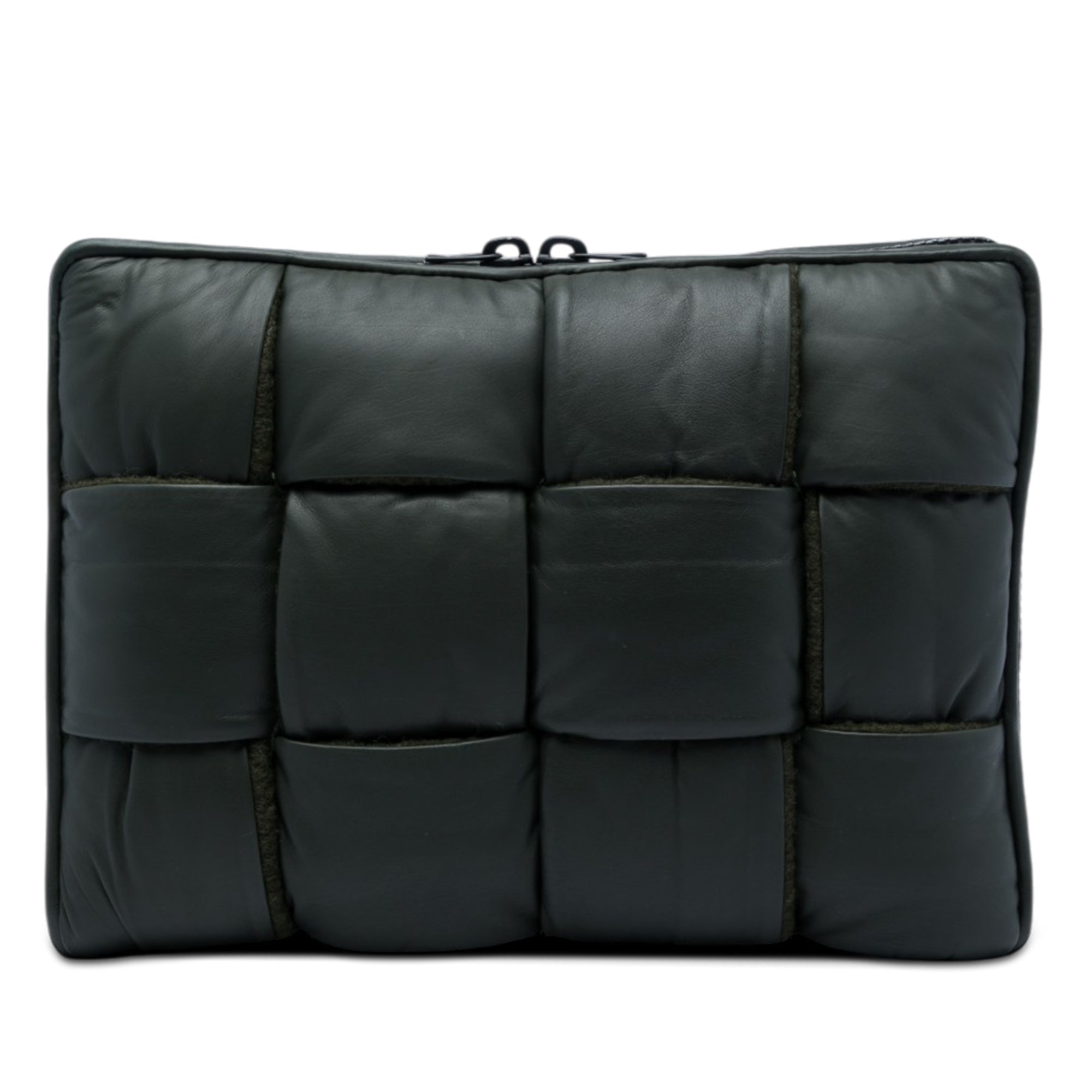 Maxi Nappa Intrecciato Padded Laptop Case Green - Lab Luxury Resale