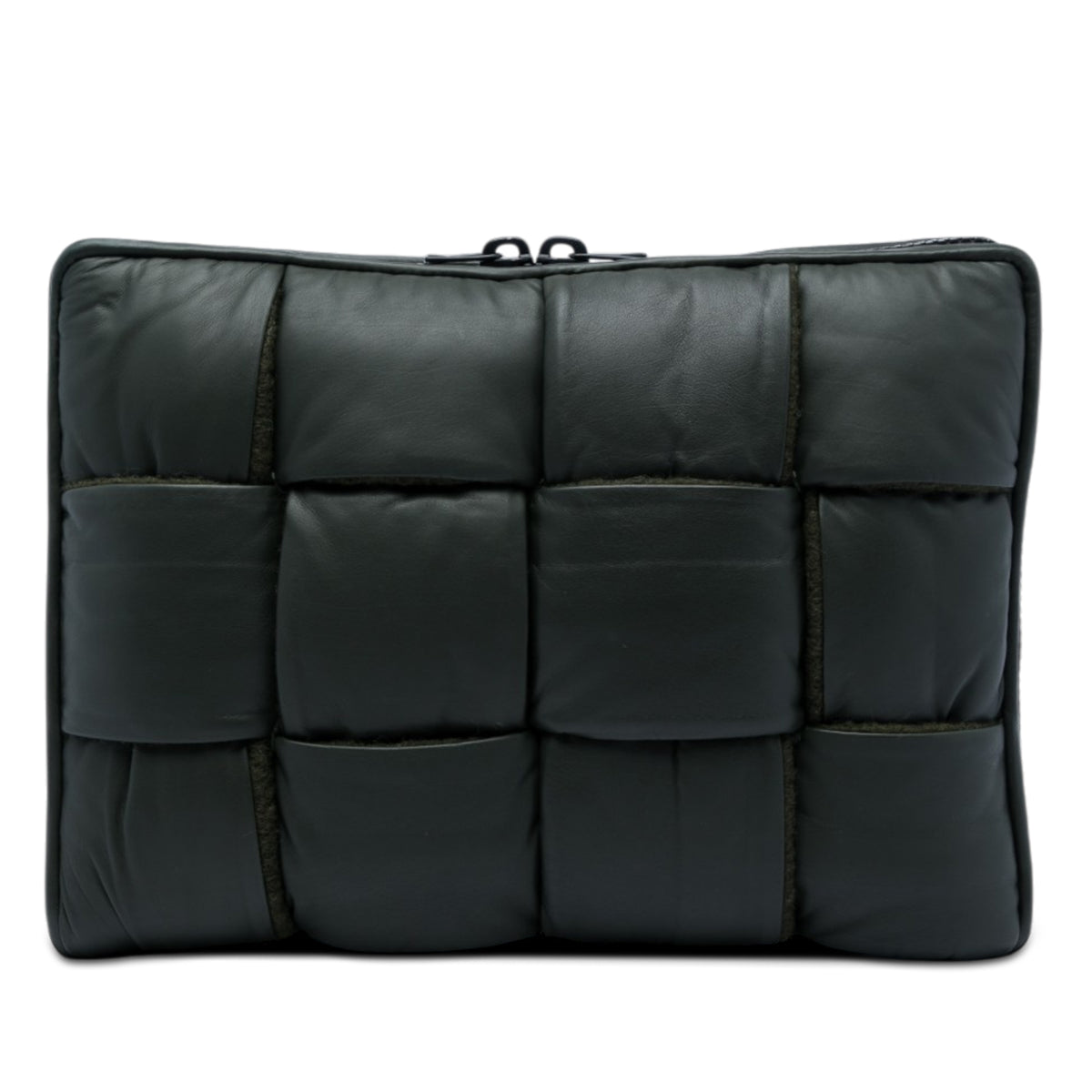 Maxi Nappa Intrecciato Padded Laptop Case Green - Lab Luxury Resale