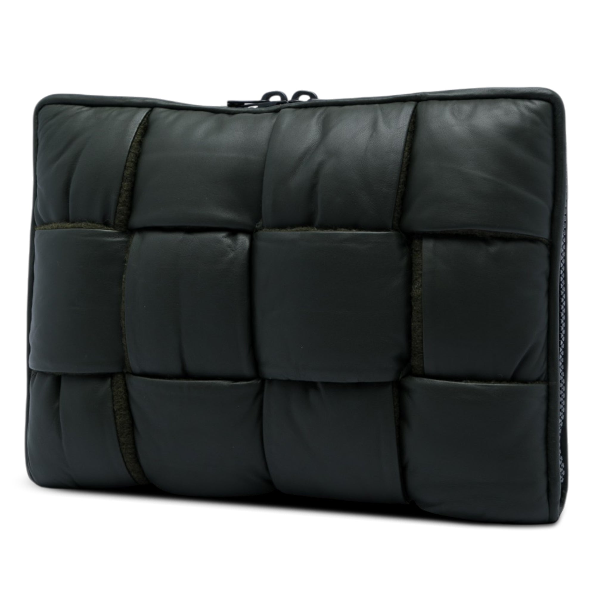 Maxi Nappa Intrecciato Padded Laptop Case Green - Lab Luxury Resale