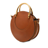 Small Suede and Raffia Pixie Satchel Brown - Lab Luxury Resale