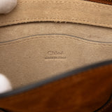 Small Suede and Raffia Pixie Satchel Brown - Lab Luxury Resale