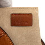 Small Suede and Raffia Pixie Satchel Brown - Lab Luxury Resale