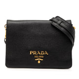 Vitello Phenix Flap Crossbody Black - Lab Luxury Resale