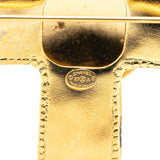 Gold Plated CC Ribbon Cross Brooch Gold - Lab Luxury Resale
