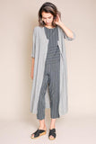 Raquel Allegra Grey Stripe Duster Dress Size XS