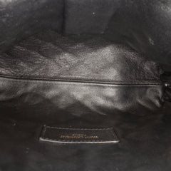 Black Saint Laurent Mini Quilted Lambskin Gaby Zippered Pouch with gold-tone zipper and compact design, ideal for essentials.