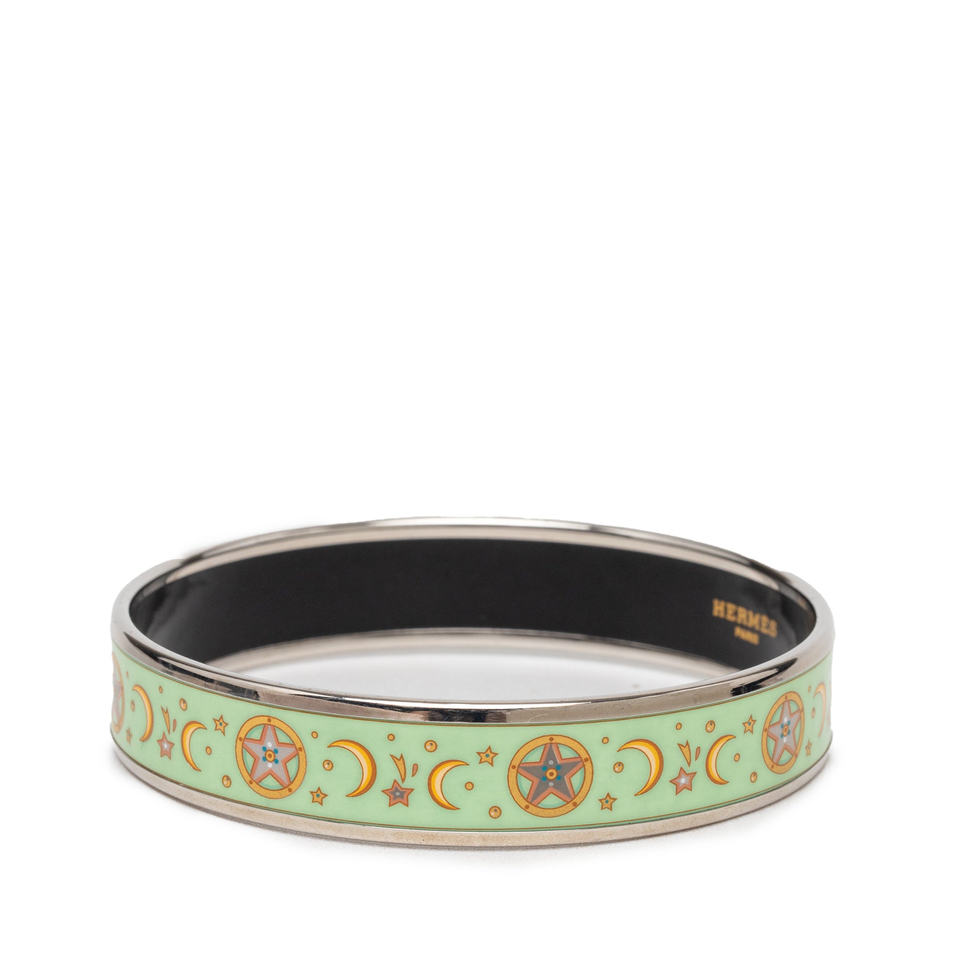 Narrow Enamel Moon and Stars Bangle 70 Green - Lab Luxury Resale