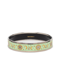 Narrow Enamel Moon and Stars Bangle 70 Green - Lab Luxury Resale
