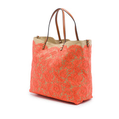 Canvas Rockstud Glam Lace Reversible Tote Orange - Lab Luxury Resale