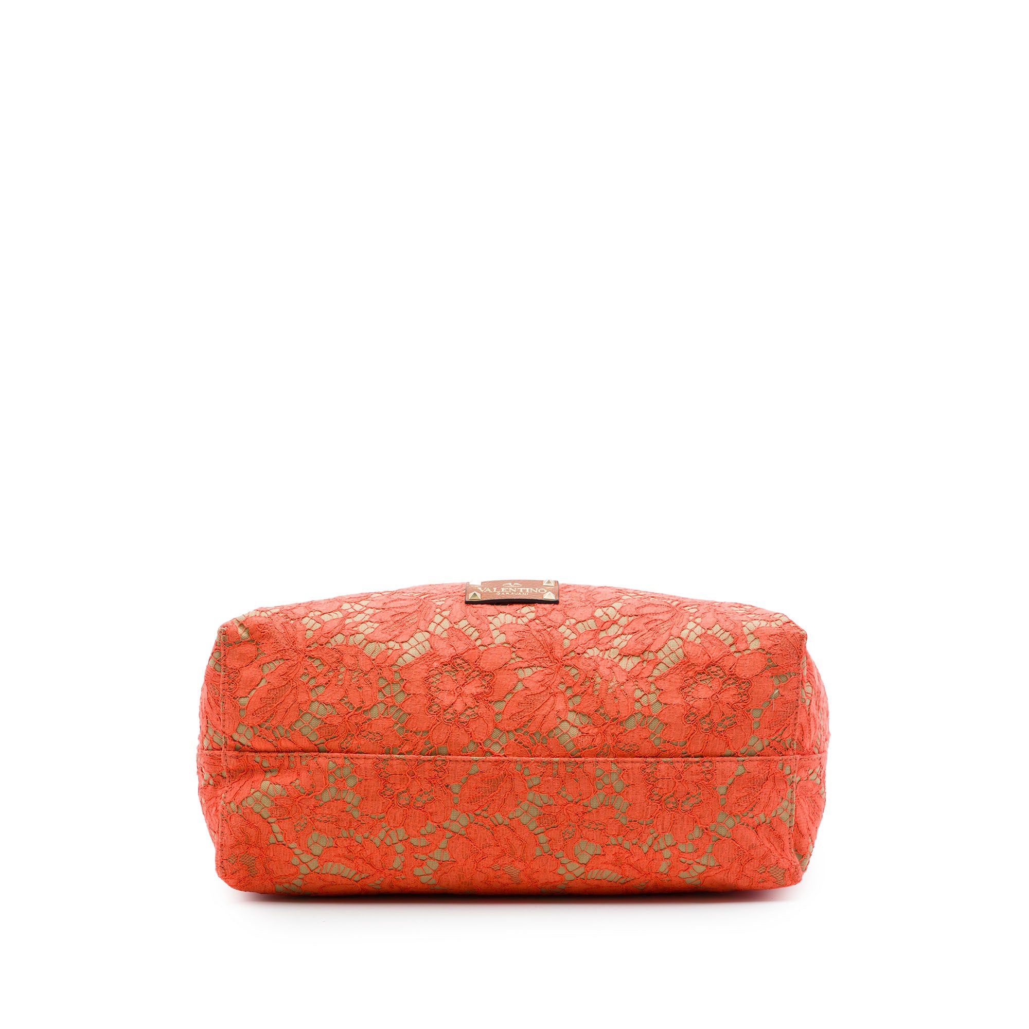 Canvas Rockstud Glam Lace Reversible Tote Orange - Lab Luxury Resale