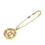 Gold Plated CC Safety Pin Brooch Gold - Lab Luxury Resale