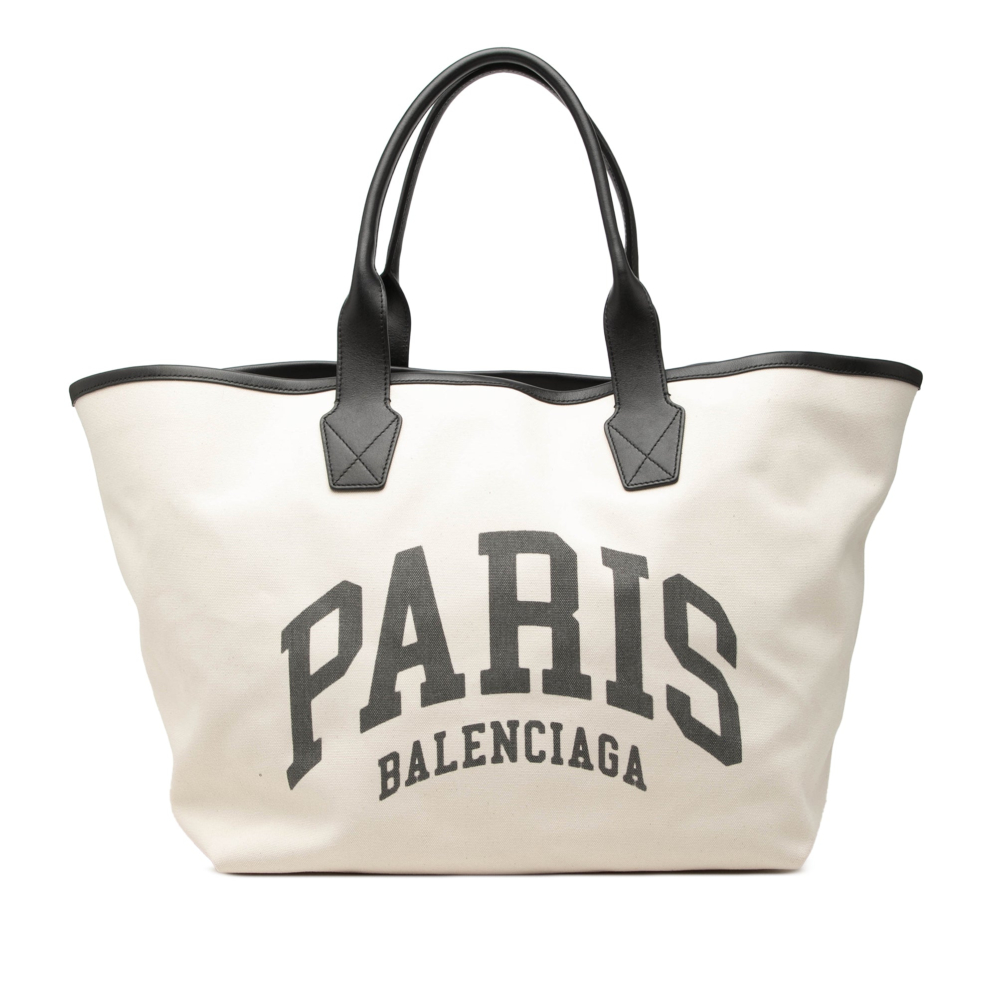 Large Canvas Cities Paris Jumbo Tote Brown - Lab Luxury Resale