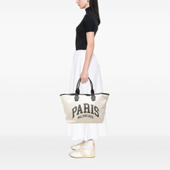 Large Canvas Cities Paris Jumbo Tote Brown - Lab Luxury Resale