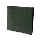 Embossed Leather TB Monogram Clutch Green - Lab Luxury Resale