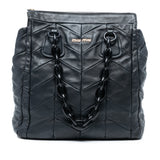 Quilted Nappa Plastic Chain Tote Black - Lab Luxury Resale