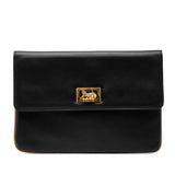 Celine Leather Carriage Clutch Black