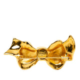 Gold Plated Bow Brooch Gold - Lab Luxury Resale