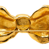 Gold Plated Bow Brooch Gold - Lab Luxury Resale