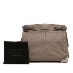 Brown Alexander Wang leather fold-over Adele clutch bag with sleek design and fold-over flap, perfect for elegant occasions.