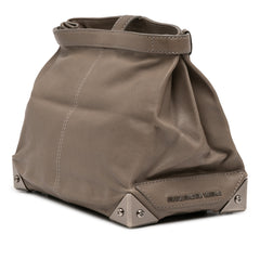 Brown Alexander Wang leather fold-over Adele clutch bag with sleek design and compact shape.
