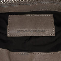 Brown Alexander Wang Leather Fold Over Trunk Adele Clutch bag with sleek design and fold-over flap.