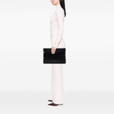 Large Aged Calfskin Gabrielle O Case Clutch Black - Lab Luxury Resale