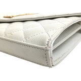 Grained de Poudre Cassandre Wallet on Chain White - Lab Luxury Resale