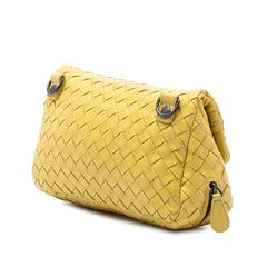 Mini Nappa Intrecciato Expandable Chain Flap Crossbody Yellow - Lab Luxury Resale