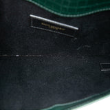 Croc Embossed Leather Uptown Pouch Black - Lab Luxury Resale