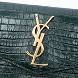 Croc Embossed Leather Uptown Pouch Black - Lab Luxury Resale
