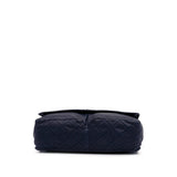 Large Quilted Calfskin Natural Beauty Split Pocket Flap Blue - Lab Luxury Resale