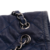 Large Quilted Calfskin Natural Beauty Split Pocket Flap Blue - Lab Luxury Resale