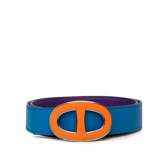 Swift and Epsom Chain de Ancre Reversible Belt Blue - Lab Luxury Resale