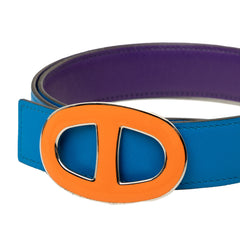Swift and Epsom Chain de Ancre Reversible Belt Blue - Lab Luxury Resale