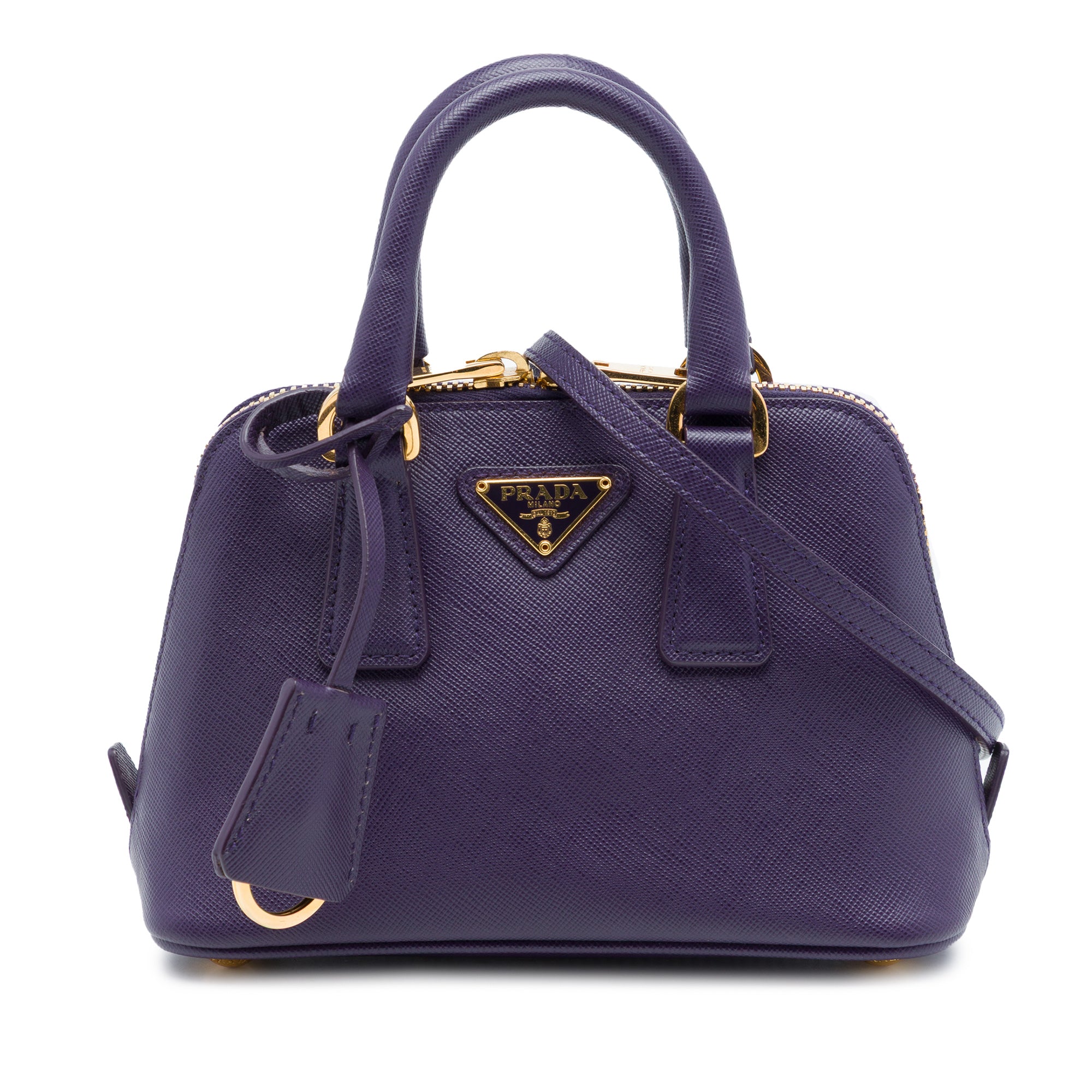 Mini Saffiano Lux Promenade Satchel Purple - Lab Luxury Resale