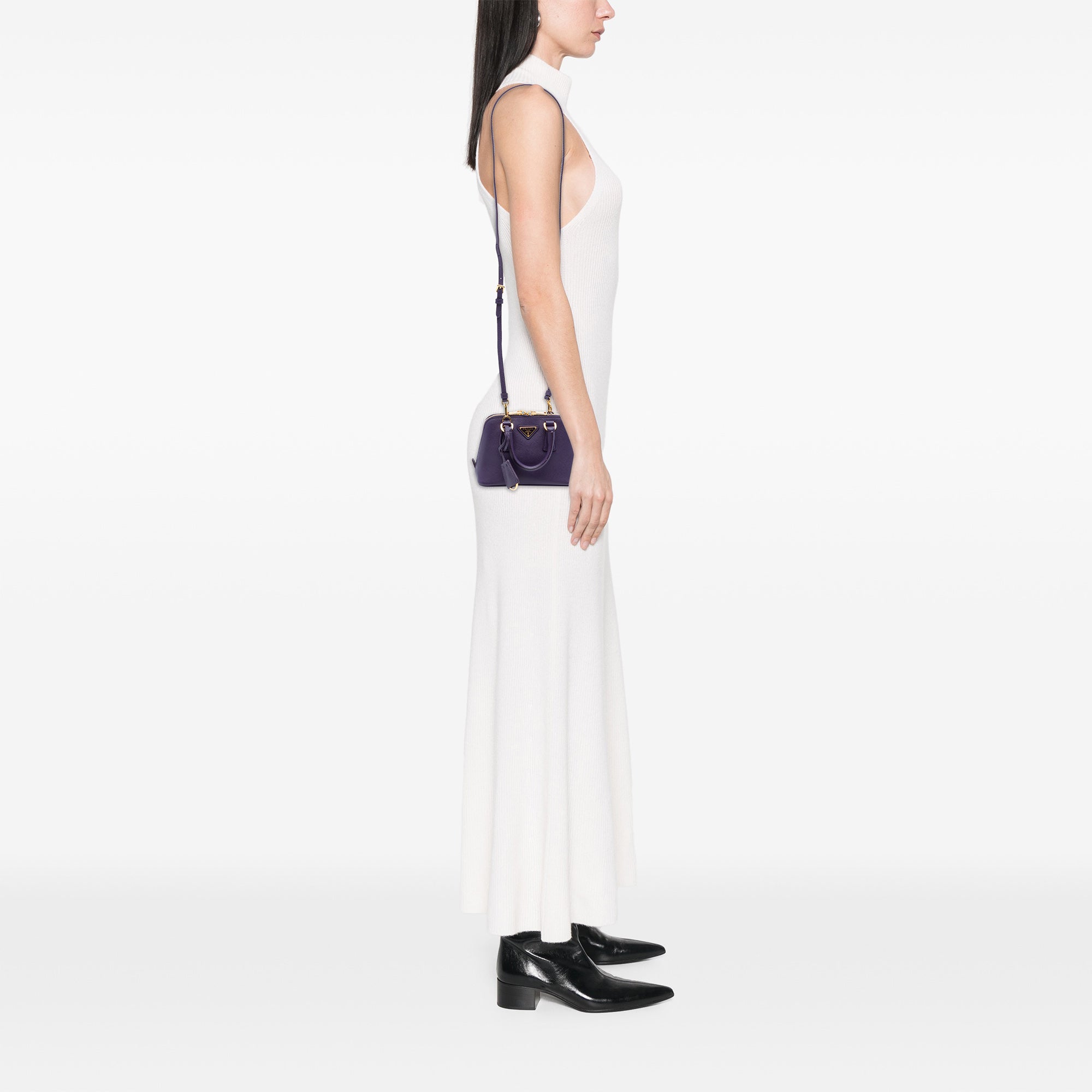 Mini Saffiano Lux Promenade Satchel Purple - Lab Luxury Resale
