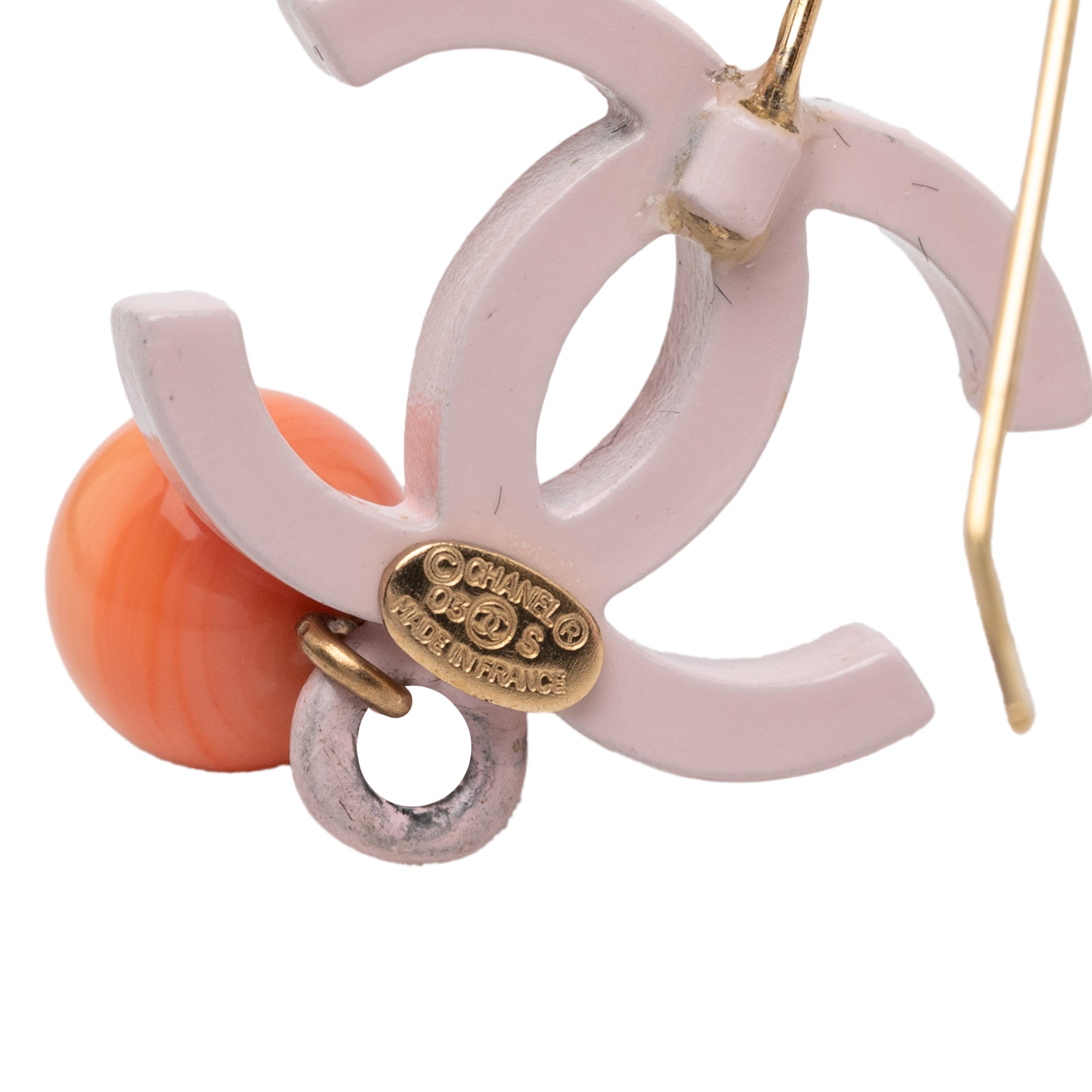 CC Gold Plated Resin Bead Drop Fish Hook Earrings Chanel – LAB