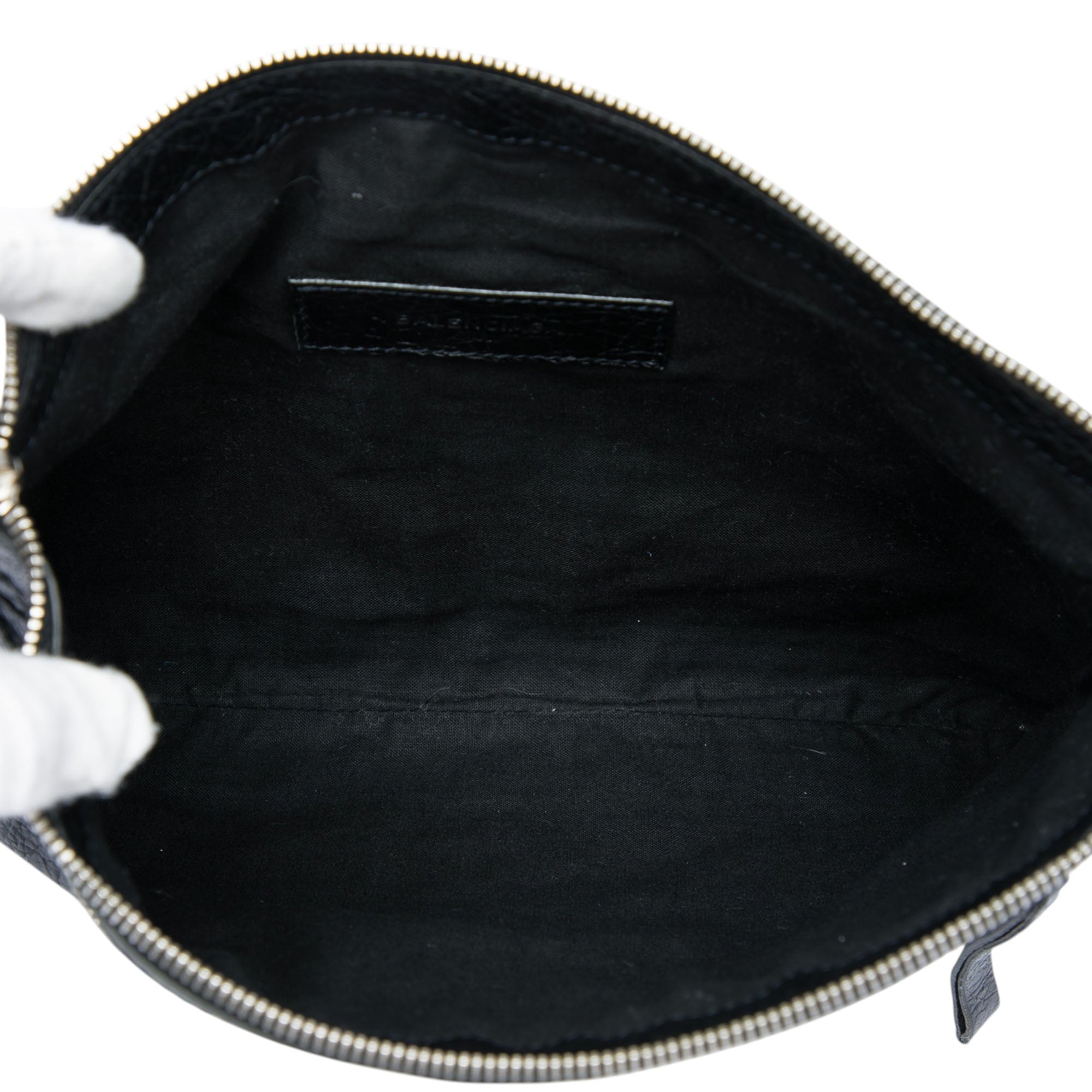 Lambskin Motocross Classic Clip Clutch M Black - Lab Luxury Resale