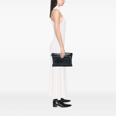 Lambskin Motocross Classic Clip Clutch M Black - Lab Luxury Resale