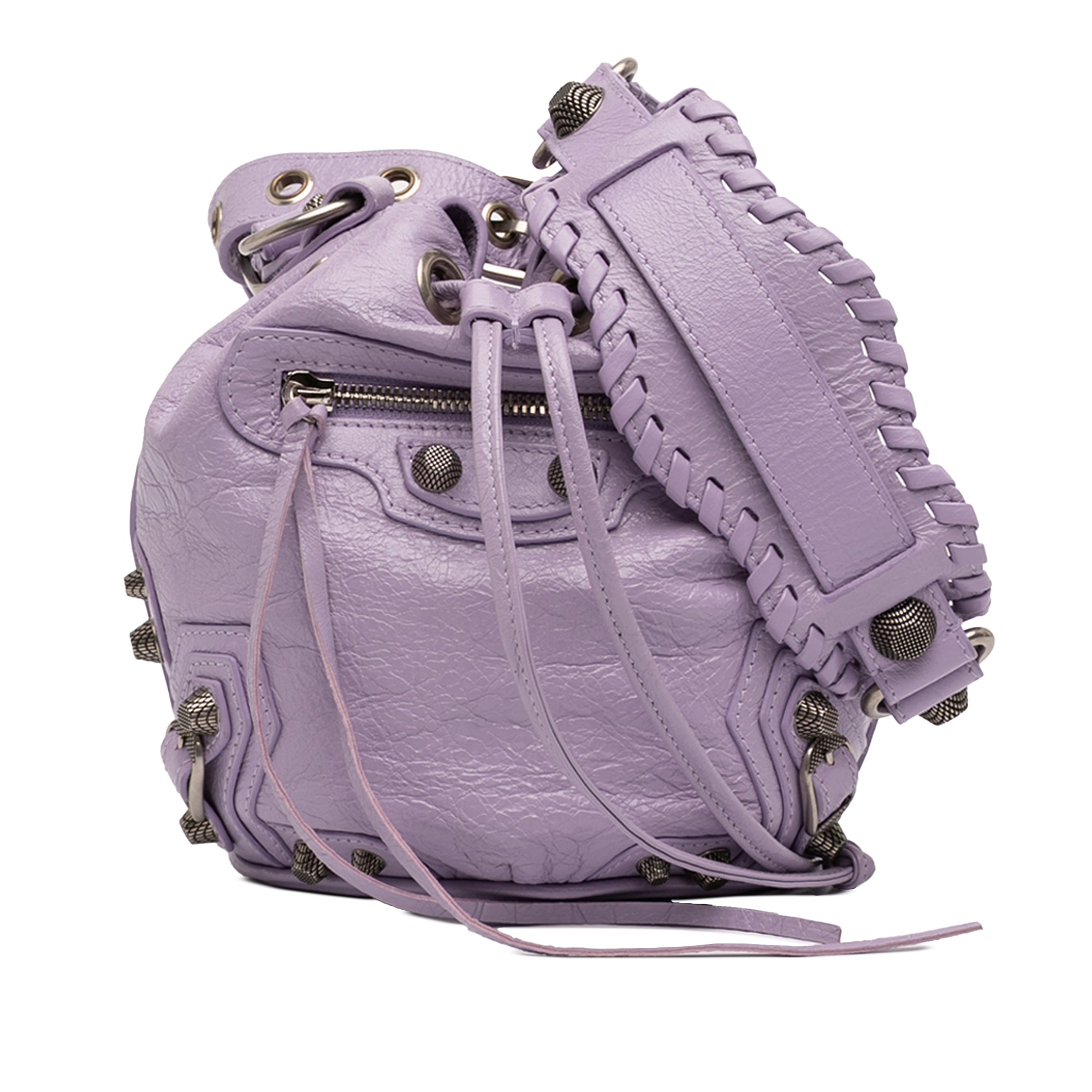 Lambskin Le Cagole Bucket Bag XS Purple - Lab Luxury Resale