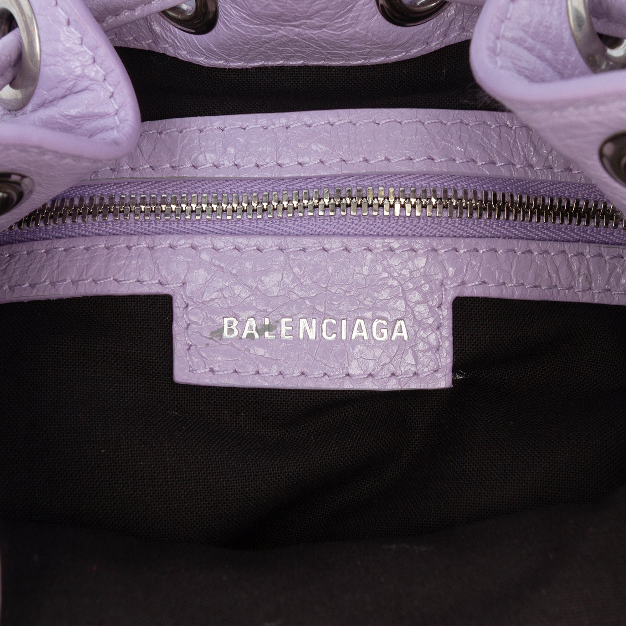 Lambskin Le Cagole Bucket Bag XS Purple - Lab Luxury Resale
