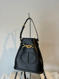 DIOR Medium C'est Dior Bag  Black CD-Embossed Calfskin Full Set NIB Unworn - LAB
