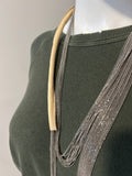 Brunello Cucinelli Leather and Hematite wrap necklace - LAB