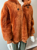 Mateo by Yves Solomon Orange Teddy Coat Oversize 32 - LAB