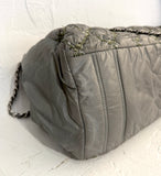 Pre-Owned Chanel Paris Byzance Tweed on Stitch Nylon Bubble Tote Green