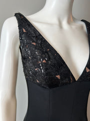 Wayne Clark vintage evening tuxedo jumpsuit in size 2, stylish black formal clothing with tailored fit and classic design.