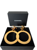 Pre-Owned Chanel Vintage gold hoop earrings Karl Lagerfeld Era - LAB